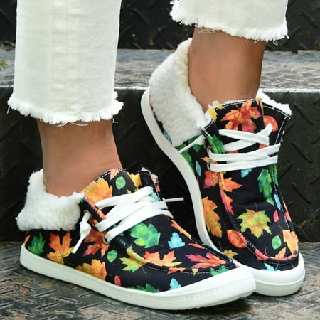 

Casual Shoes Ladies Warm Casual Shoes Sunflower Print Printing Fashion Color Soft Sole Casual Shoes Non Slip Lazy Casual Shoes
