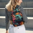 thumbnail image 6 of Picia Colorful Flower Dog A Printed Canvas Daypack - Stylish and Durable Vintage Compact Backpack - Class, Work, Travel, or Laptop Bookbag,Organized Compartments-Small, 6 of 6