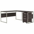 thumbnail image 1 of Pemberly Row Engineered Wood 60W L Shaped Table Desk with Drawers in Storm Gray, 1 of 8