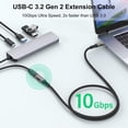 thumbnail image 4 of AUBEAMTO USB C Extension Cable [6.ft, 2Pack], USB Type-C Male to Female Cord, [USB3.1 Gen2/10Gbps] Sync Transfer USB C Extender 100W Fast Charging UHD 4K Video for MacBook,Laptop,Tablet, Phone, 4 of 7