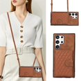 thumbnail image 3 of SaniMore for Samsung Galaxy S22 Ultra Case, Magnetic Wallet Case with Shoulder & Wrist Strap for Women/Girls, PU Leather Card Holder Flip Kickstand Cover for Samsung Galaxy S22 Ultra 5G, Brown, 3 of 8