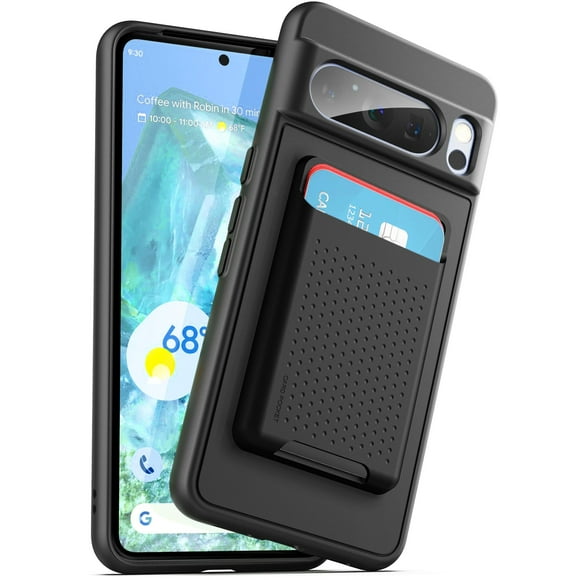 ENCASED Étui Portefeuille pour Google Pixel 8 Pro avec Porte-Cartes Magnétique (Compatible avec MagSafe) Noir