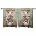 thumbnail image 2 of Bathroom Pig Semi Sheer Curtains 45 Inch Length 2 Panels Set, Toilet Animals Vintage Sheer Kitchen Curtain Privacy Voile Window Curtain for Living Room Bedroom Rod Pocket Drapes, 2 of 7