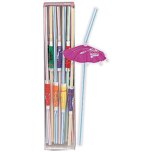 Luau Umbrella Straws, Assorted Color, 25ct