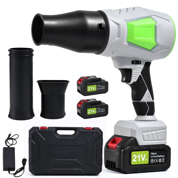 JOPESO 21V Brushless Cordless Leaf Blower with 2 Batteries, 6 Speeds, 400 CFM