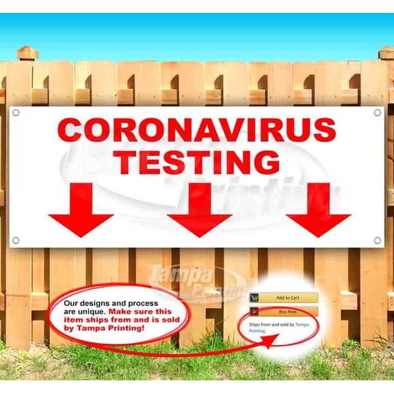 Virus Testing Down Arrow 13 oz Vinyl Banner With Metal Grommets