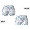 thumbnail image 5 of Fotbe Retro ice blue snowflakes Seamless Shorts, Womens Workout Shorts High Waist Stretch Booty Short for Gym/Yoga/Running/Biking-Medium, 5 of 9