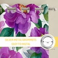 thumbnail image 6 of Purple Flowers Kitchen Curtains Window Panels, Spring Floral Leaves Botanical Watercolor Insulated Window Treatment Curtain, Grommet Curtains for Bedroom/Living Room/Bathroom, 2 Piece 52"Wx84"L, 6 of 8