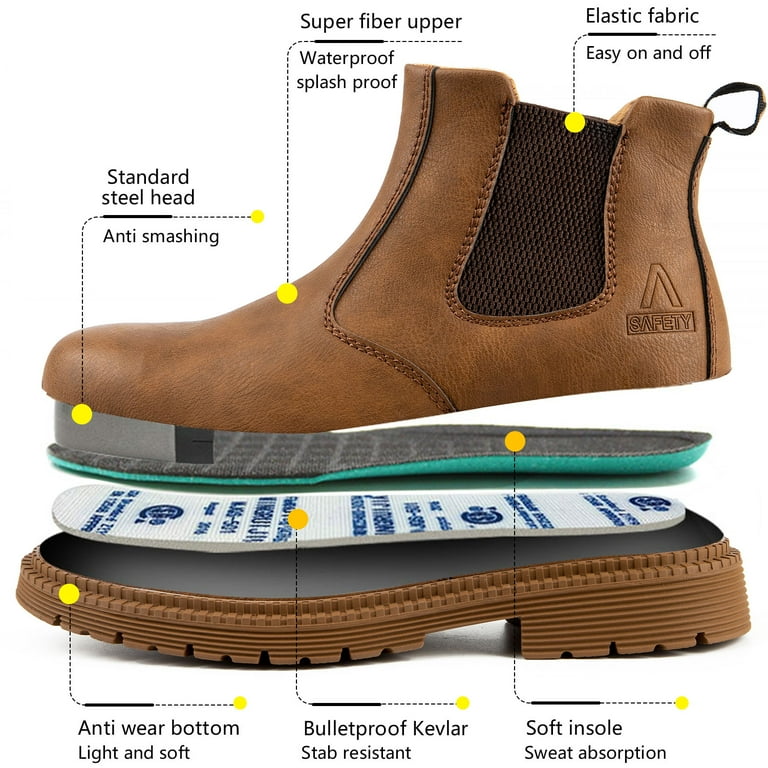 Free Shipping! Ecetana Men's Waterproof Steel Toe Work Boots