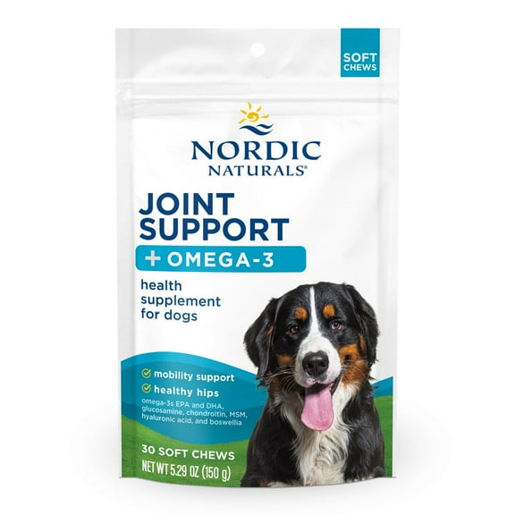 Nordic Naturals Pet Joint Support Soft Chews, Bone Broth Flavored, 30 Count