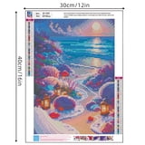 5D Beach Diamond Painting Kit for Adults Beginners,DIY Beach Flowers ...