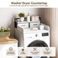 thumbnail image 5 of 2-Tier Washer Dryer Countertop Single with Shelf and Drawer, Laundry Topper with Edge and Non-Slip Pad for Laundry Hamper Counter Storage, 5 of 9