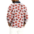 thumbnail image 3 of LWavelet Men's Blush & Burgundy Heart Sweater - Soft Tone Design, Great for Valentine's Day Outings & Understated Romantic Style White XL, 3 of 5