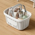 thumbnail image 4 of Plastic Storage Basket | Rectangular Desktop & Cabinet Organizer | Small White & Gray Bathroom Storage Bin | 10x7x5 Inches Home Organization Box, 4 of 6