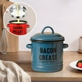 thumbnail image 2 of Bacon Grease Container with Strainer - Large 46OZ Kitchen Oil Storage Can, Food Saver Bin with Lid and Scraper, Dishwasher Safe (Blue), 2 of 2