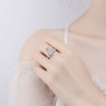 thumbnail image 4 of Anillo de plata S925 Simulación de mesón de moda con personalidad para mujer Propuesta de diamante en forma de anillo de bodas con diamantes mosant, 4 of 5
