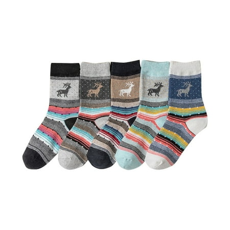 

YDKZYMD Womens Wool Winter Socks Ugly Christmas Warm Cozy Running 5 Pairs Vintage Crew Socks Gifts For Women