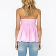 thumbnail image 3 of Vmvidoty Women's Tube Tops Ruffle Hem Sleeveless Peplum Bandeau Strappy Cami Tank Top Pink L, 3 of 7