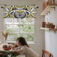 thumbnail image 5 of Kitchen Window Valances, Modern White Round Abstract Rod Pocket Valance Small Window Treatment for Bedroom, Yellow Valances for Windows Tier Curtain,1 Panel, 54x18inch, 5 of 6
