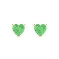 thumbnail image 3 of Clara Pucci 1Ct Green Heart Cut VVS1 Push Back Stud 14k Solid hypoallergenic Gold Designer Earrings For April, 3 of 7