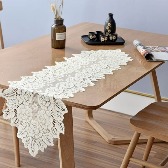 XmhyTop-A Vintage Lace Tablecloth 33*114cm Small Lace Tablecloth for Coffee Table, 1pc Home Decoration Tablecloth,T26