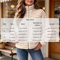 thumbnail image 3 of LUVDA Women's Stripe Fleece Jacket Full Zip Stand Collar Cozy Casual Fall Winter, 3 of 9