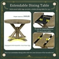 thumbnail image 2 of Retro Functional Extendable Dining Table with a 12" Leaf, Round Dining Table for Dining Room and Living Room (Natural Wood Wash), 2 of 7