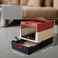 thumbnail image 6 of Cat Litter Box + Mat, Drawer-Style Enclosed Large Odor-Control Kitty Toilet with Pull-Out Tray, for Kittens, Big Cats & Multi-Cat Homes, Red, 6 of 9