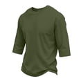 thumbnail image 2 of Trgacdwlo 3/4 Sleeve Shirts for Men Crew Neck Mens Baseball Shirts Summer Fall Big and Tall Plain Mens Shirts Casual Green M, 2 of 6