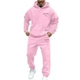 thumbnail image 2 of Sweatsuits for Men Set 2 Piece Classic Solid Color Casual Hoodie Sweatshirt and Joggers Sweatpants Sets Running Fall Fashion Pullover Suits Winter Clothes Outfits, 2 of 4