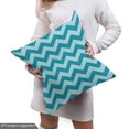 thumbnail image 5 of Ambesonne Chevron Fabric by the Yard Upholstery, Sea Colored Zigzags, 1 Yard, Teal Pale Blue, 5 of 5