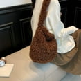 thumbnail image 5 of Xecvkr Fuzzy Tote Bag Faux Fur Soft Bunny Ear Shoulder Crossbody Cute Large Capacity Winter Purse Portable Lightweight for Women Shopping Yoga Daily Work 1 Pack Brown, 5 of 9