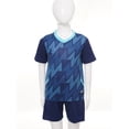 thumbnail image 2 of Jizyo Kids Boys Football Training Uniform Soccer Jersey Short Sleeve Shirts with Drawstring Mesh Dark Blue M, 2 of 7