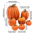 thumbnail image 2 of 7 Pcs Assorted Size Artificial Pumpkin Set, Realistic Fake Foam Pumpkins, Decorative Faux Pumpkins for Halloween Fall Thanksgiving Home Party Table Decor,Black, 2 of 4