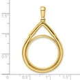thumbnail image 4 of 14k Yellow Gold Tier Top Teardrop Prong Setting Coin Bezel Pendant Mounting - Fits 21.6mm, 4 of 4