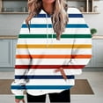thumbnail image 2 of Bovemsi Sweatshirt for Women Oversized Striped Plus Size Sweatshirts Long Sleeve Sweaters Pullover Fall Clothes With Pocket Comfort Hoodie, 2 of 9