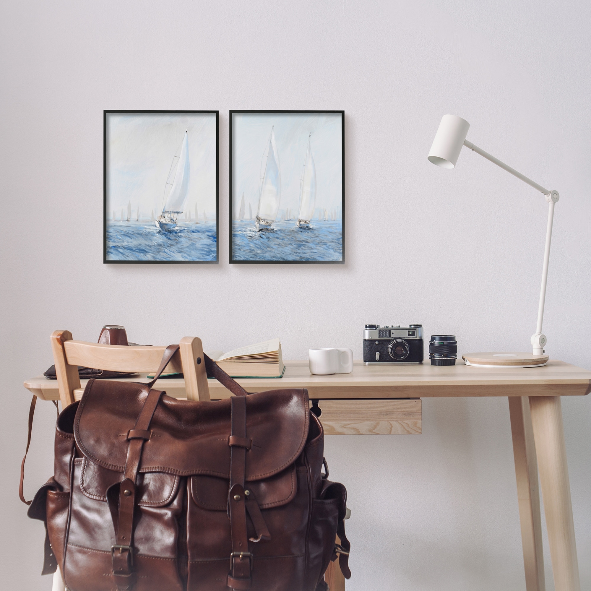 Stupell Industries Serene Sailboats Floating Cloudy Sea Sky Painting, 11 x 14, Design by Tim OToole