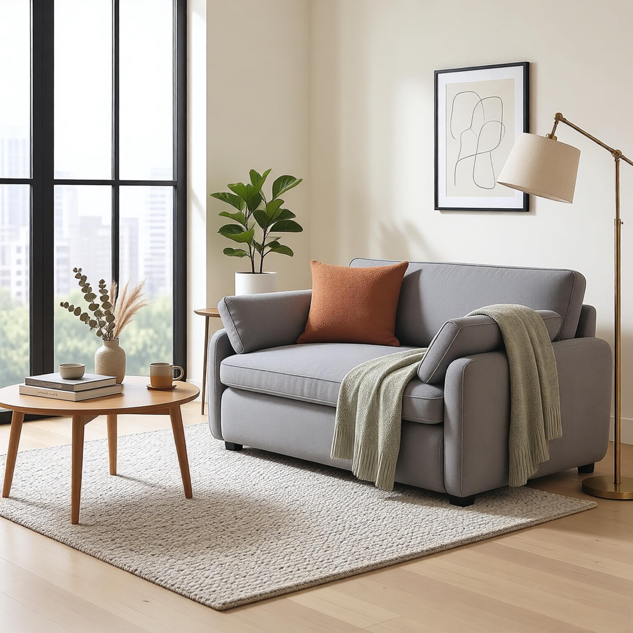 Howcool 50×43 Inch Oversized Chenille Accent Chair, Wide Deep Seat Comfy Armchair with Pillow for Living Room Apartment