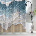 thumbnail image 2 of Summer Beach Fabric Shower Curtain Ocean Waves Washable Shower Curtains for Bathroom, Waterproof Bath Curtain with Hooks Home Decor 72x72in, 2 of 8