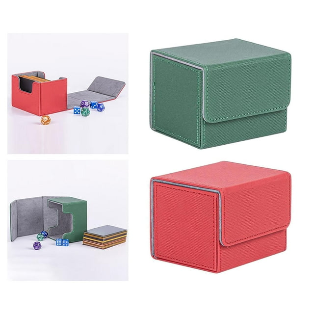Estuche de cartas de PU Baoblaze 2 piezas Organizador de almacenamiento Rojo y verde