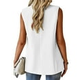 thumbnail image 6 of Sanbonepd White Suit Vest Jacket for Women, Vest Sleeveless Coat Casual Solid Color Workout Tank Tops Woman XL, 6 of 9