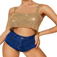 thumbnail image 1 of Women‘s Shiny Rhinestones Backless Crop Tops Sparkly Crystal Tank Top Camisole for Night Club Party Rave Outfit, 1 of 7