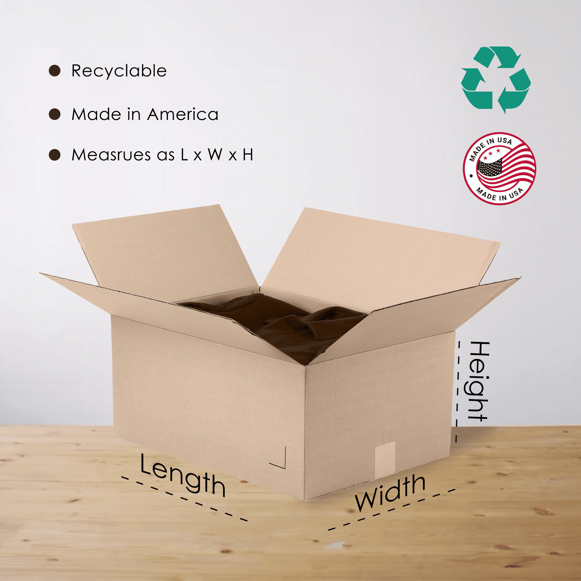 The Boxery Foldable Single Wall Standard Universal Moving Boxes, 7 in x 5 in x 5 in, 100 Count