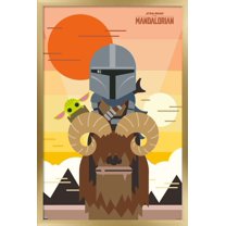 Star Wars: The Mandalorian - Geo Pop Sunset Wall Poster, 22.375" x 34", Framed