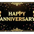 thumbnail image 4 of LUUFILx Happy Anniversary Banner Backdrop with Champagne Balloon Decorations for Party Supplies and Photography Props Background Decor, 4 of 8