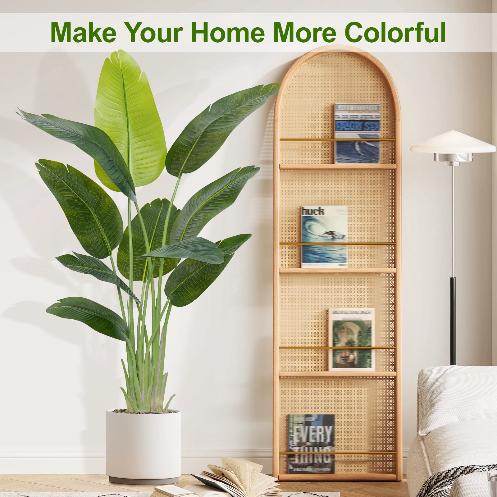 Keeplush 5FT Bird of Paradise Artificial Plant - Tall Fake Silk Tree with 10 Stems, Realistic Large Faux Indoor Floor Plant for Home Office Decor, Big Decorative House Plant (150cm)