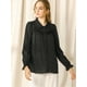 thumbnail image 2 of INSPIRE CHIC Blusa Camisa Tops Con Botones Manga Larga Pu?o Elástico Detalle De Volantes Para Mujeres Negro L, 2 of 6