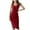Red, variant on WQQZJJ Ladies Casual Round Neck Dress Solid Color Slim Comfortable Dress Tank Mid-Length Bottom Dresses
