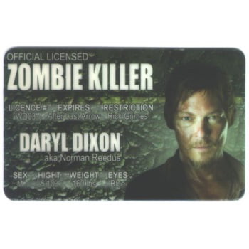 zombie killer daryl fun fake id license by signs 4 (Best Place To Get Fake Id In Nyc)