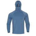 thumbnail image 2 of Chandail de Pêche Uni à Capuche pour Homme Mince Léger Extensible avec Trou pour le Pouce Haut pour Plein Air Randonnée Escalade Cyclisme, 2 of 8